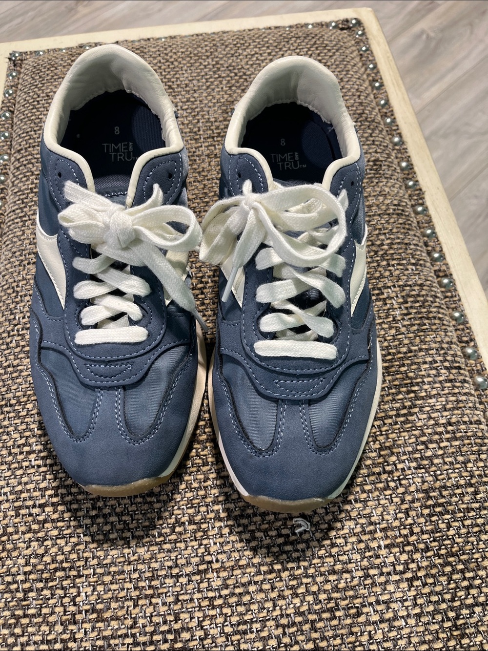 Time and Tru Navy and White Athletic Sneakers